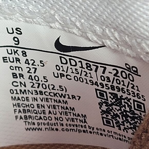 Nike Blazer Low / Sacai Men's Brown & Red Sneakers DD1877-200 US Size 9 NWB - Picture 10 of 10